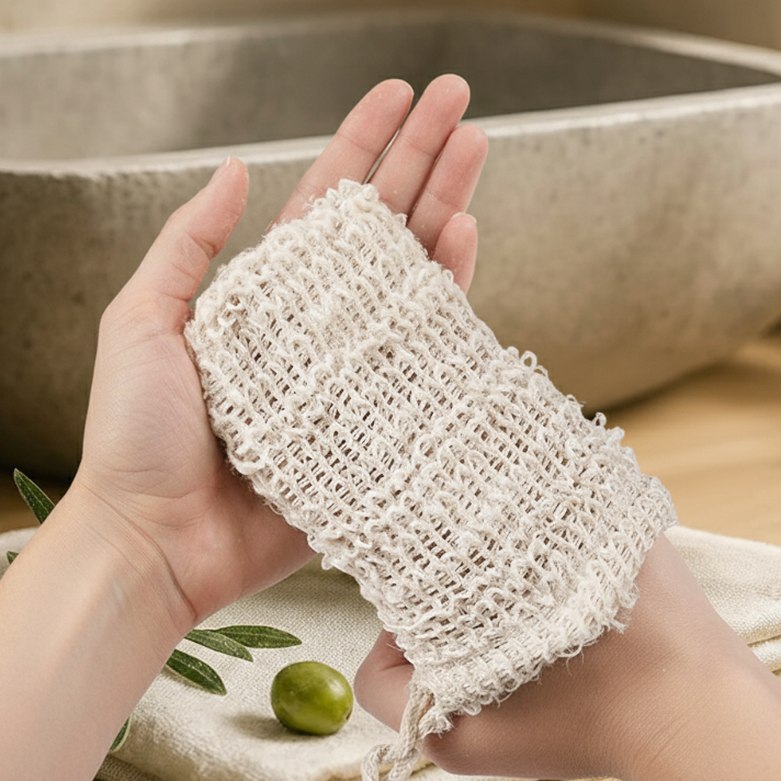 2x Aleppo-Seife + Sisal Seifensäckchen